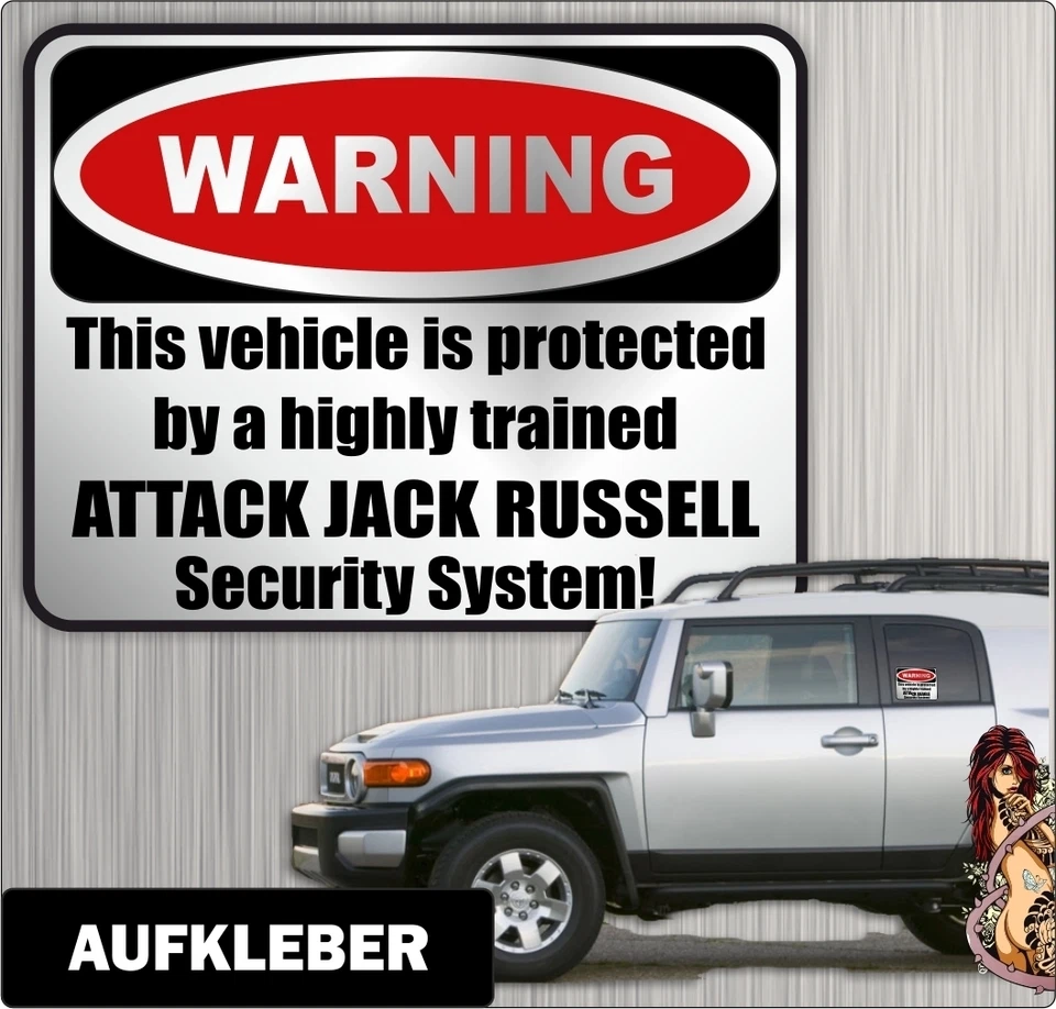 Auto Aufkleber Warning JACK RUSSELL JACKIE Security  Hunde by Siviwonder - Bild 1 von 1