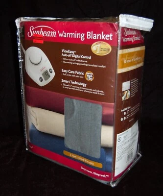 Sunbeam Twin Heated Electric Blanket 10 Hr Auto Off Setting Machine Wash USA #33 - Image 1 of 3