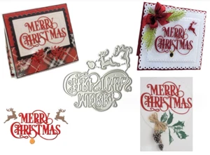 Feliz Navidad Renos Troqueles de Corte de Metal Libro de Recortes Álbum Tarjetas de Papel Artesanía - Imagen 1 de 5