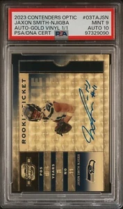 2023 PANINI CONTENDERS ÓPTICA JAXON SMITH NJIGBA RC VINILO DORADO PRIZM 1/1 AUTOMÁTICO PSA - Imagen 1 de 2