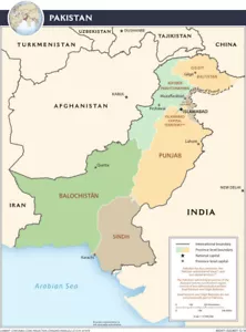 Pakistan Political Administrative Province Region Map Country Nation Print - Picture 1 of 1