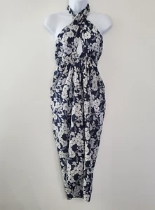 J Crew Womens Blue White Magnolia Floral Convertible Beach Sarong Size XXS Beach - Picture 1 of 11