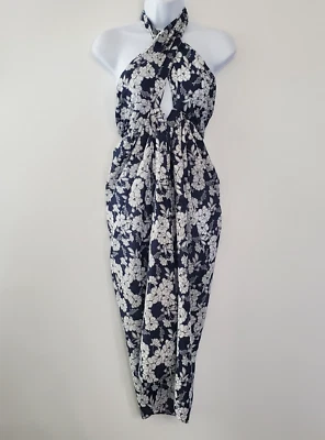 J Crew Feminino Azul Branco Magnólia Floral Conversível Praia Sarong Tamanho XXS Praia - Imagem 1 de 4