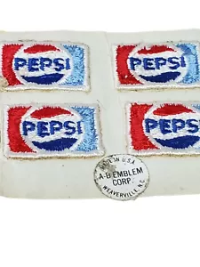 Lot of 4 Pepsi Cola Sm Patches 1 X 1 Embroidered Back Adhesive A-B Emblem Corp - Picture 1 of 3