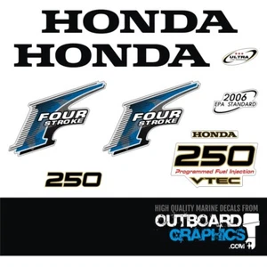 Honda BF250 250hp 4 stroke VTEC outboard engine decals/sticker kit - Picture 1 of 1