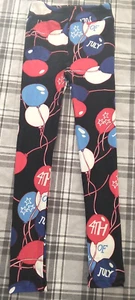 LuLaroe Leggings Stretch Pants Kids Size L/XL 8 - 14 4th Fourth of July theme - Picture 1 of 5