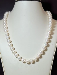 14K White Gold Clasp and Fine Freshwater Pearl Bead Necklace - Picture 1 of 5