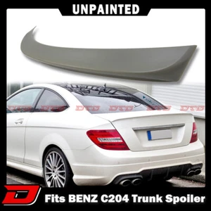 Matte Black Fit For Mercedes Benz C204 C-Class A Type Trunk Spoiler Boot Coupe - Bild 1 von 6