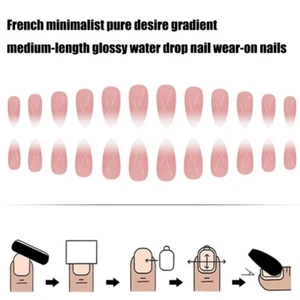 Press On Nail Omber Glues On Nail Acrylic False Nail Full Cover On Nail - Picture 1 of 8