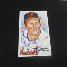 Brooks Robinson Orioles Hall of Fame Autograph Perez Steele Original Postcard