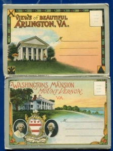 Lot of 2 Virginia Postcard Folders: Mount Vernon & Arlington - Picture 1 of 2