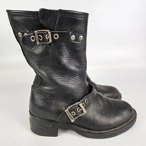 Harley Davidson 88409 Cuero Negro Motocicleta Bota Hebilla Hombres 5.5 Mujeres 7.5 - Imagen 1 de 7