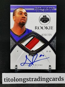 RPA DONTE GREENE 2008-09 UD EXQUISITE BASKETBALL #78 ROOKIE PATCH AUTO RC /225