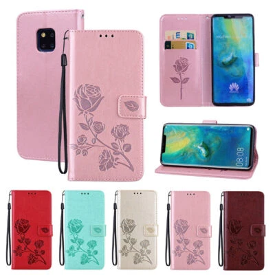 Leather Flower Wallet Phone Case For Huawei Nova 9 P30 P40 P Smart Y9 Y6P Y8S - Image 1 of 4