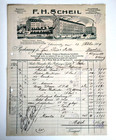 Rechnung 1909 F.H. Scheil Leib und Bettwäsche Chemnitz