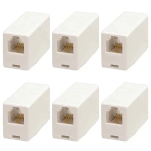 6 sztuk RJ11 Telefon Linia telefoniczna Adapter Wbudowany łącznik Złącze kablowe Proste - Zdjęcie 1 z 2