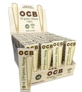 😎OCB UNBLEACHED ORGANIC CONES✨1 1/4SIZE✨(32CT)🔥6 PACKS - Picture 1 of 4