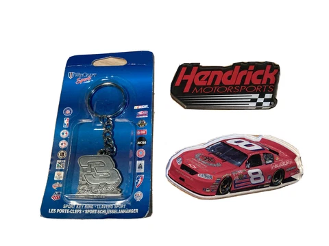 DALE EARNHARDT #3 KEYCHAIN DALE EARNHARDT JR #8 MAGNET NASCAR LOT WINCRAFT Cover