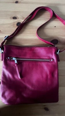 Bolso Bandolera Danier Cuero Genuino Rojo Foto 1 de 4