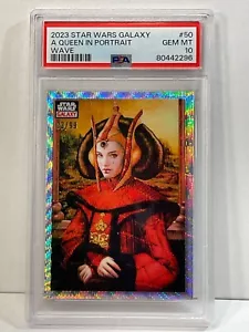 PSA 10 GEMA COMO NUEVO 2023 STAR WARS CROMO GALAXIA PADME AMIDALA #/99 REFRACTOR DE ONDA - Imagen 1 de 2