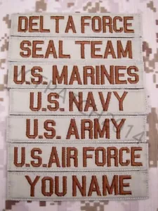 Tan Chest Tapes Custom name Tapes ARMY NAVY Embroidery Patch - Picture 1 of 16