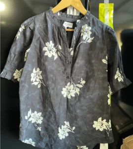 APIECE APART Mitte Top In Placement Floral Black Sz S 100% Organic Cotton Small - Picture 1 of 3