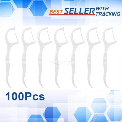 100 CT Micro Dental Floss Tooth Picks Plastic Oral Teeth Flossers Fresh Care - Image 1 of 4