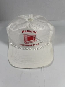 Distressed White Vintage Rope Hat Cap Majestic Distributing Co. mason Supplies - Picture 1 of 10