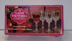NUEVO 4 Gafas Cordial Patrón Chantelle Cristal D'Arques Dama Victoria CAJA - Imagen 1 de 4