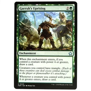 4x Garruk's Uprising Foundations Uncommon Playset MTG M/NM Green Enchantment FDN - Picture 1 of 3