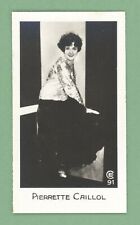 Actress Pierrette Caillol 1932 Bridgewater Film Stars Series 1 #91 Photo Card