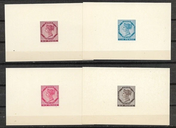 PRINCE EDWARD ISLAND 4 DIE PROOFS on CARD TYPE A7 1861  SEE PICTURE - Image 1 of 1