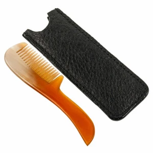 Navaja de afeitar de seguridad Parker 100 % cuerno genuino bigote y peine para barba en bolsa de cuero - Imagen 1 de 1