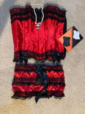 Обожаю меня красный корсет и юбка для дьявола костюм - Изображение 1 из 2