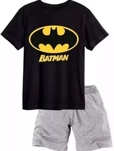 BATMAN L 52 54 SCHLAFANZUG SHORTY SHORTAMA KURZARM KURZER PYJAMA HERREN T- SHIRT - Bild 1 von 5