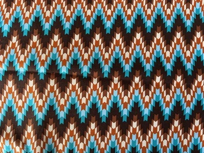 Vintage JoAnn Fabric Chevron Aztec Retro Southwestern Colors 1.25 Yds Cotton - Image 1 of 4