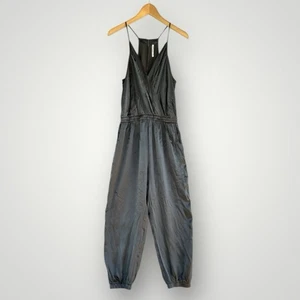 Amanda Uprichard Reine Seide Jumpsuit Strampler Schwarz Größe L - Bild 1 von 10