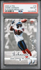 2006 Fleer Ultra #78 ANDRE JOHNSON Platinum Medallion /99 PSA 8 NM-MT POP 1  - Picture 1 of 2
