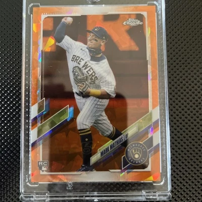 2021 Topps Chrome Sapphire Edition Orange /25 Mark Mathias #421 Rookie RC - Image 1 of 2