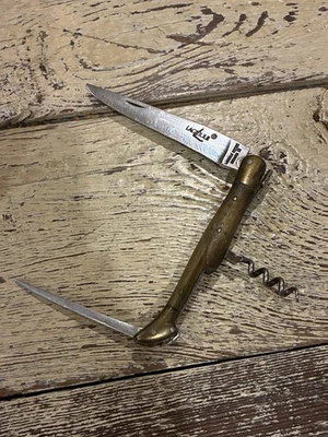 Navaja de bolsillo plegable vintage Laguiole sacacorchos Francia Foto 1 de 4