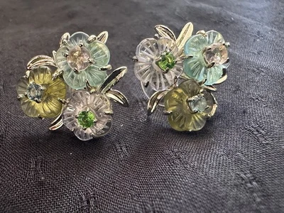 Nicola Bathie Blossom Stud Earrings In Silver Tone MRSP $160 - Image 1 of 4