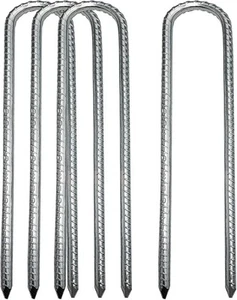 Ground Stakes Steel Rebar Tents Nails Heavy Duty Garden Stake Silver - Picture 1 of 7