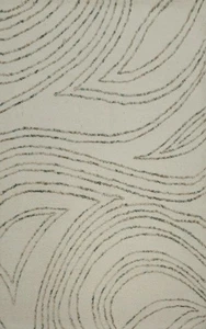 Contemporary Swirling Patterned Modern Rug 5x7 Ivory Wool Hand-Tufted Carpet - Picture 1 of 9
