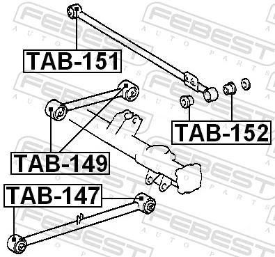 Für FEBEST TAB-147 SILENTBLOCK REAR LOWER LONGITUDINAL LEVERTOY - Bild 1 von 4