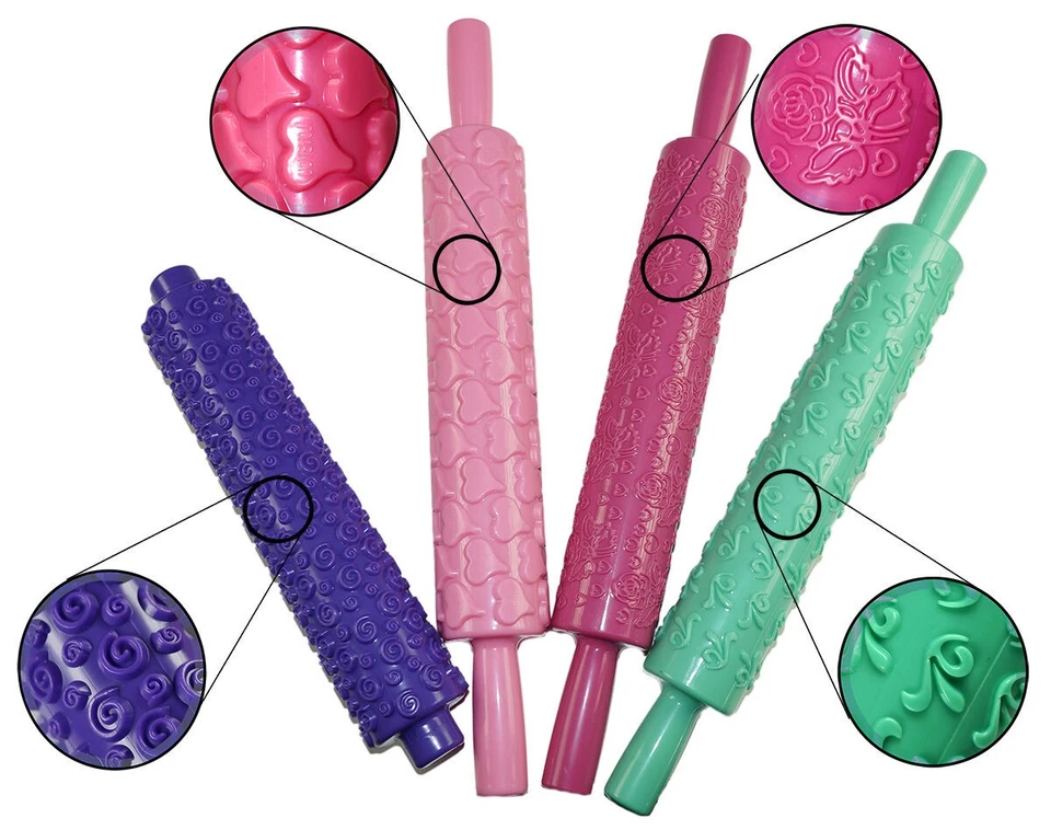 ROLLSTAB PRÄGEROLLE f. FONDANT RELIEF MUSTERROLLE AUSSTECHER TORTENDEKO STRUKTUR - Bild 1 von 1