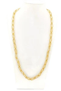 Vintage Halskette goldfarben strukturiert im Käfig 30" - Bild 1 von 6