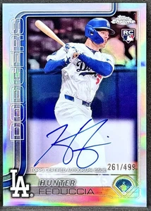 Hunter Feduccia Auto 261/499 2025 Topps cromo refractor RC #RA-HF Los Ángeles - Imagen 1 de 2
