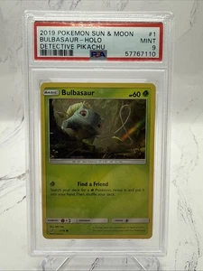 2019 Pokemon Sun & Moon Detective Pikachu 1 Bulbasaur-Holo PSA 9 - Picture 1 of 2