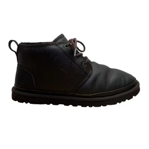 Vintage UGG Herren Dunkelbraun Leder Schnürung Lammfell Gefüttert Stiefel Größe 10 - Bild 1 von 10