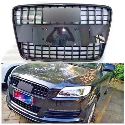Parrilla de parachoques delantero negra brillante parrilla superior malla apta para Audi Q7 2007-2015 Foto 1 de 4
